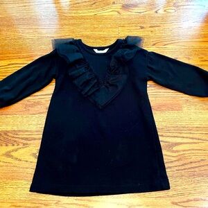 Black Tulle Ruffle Tunic